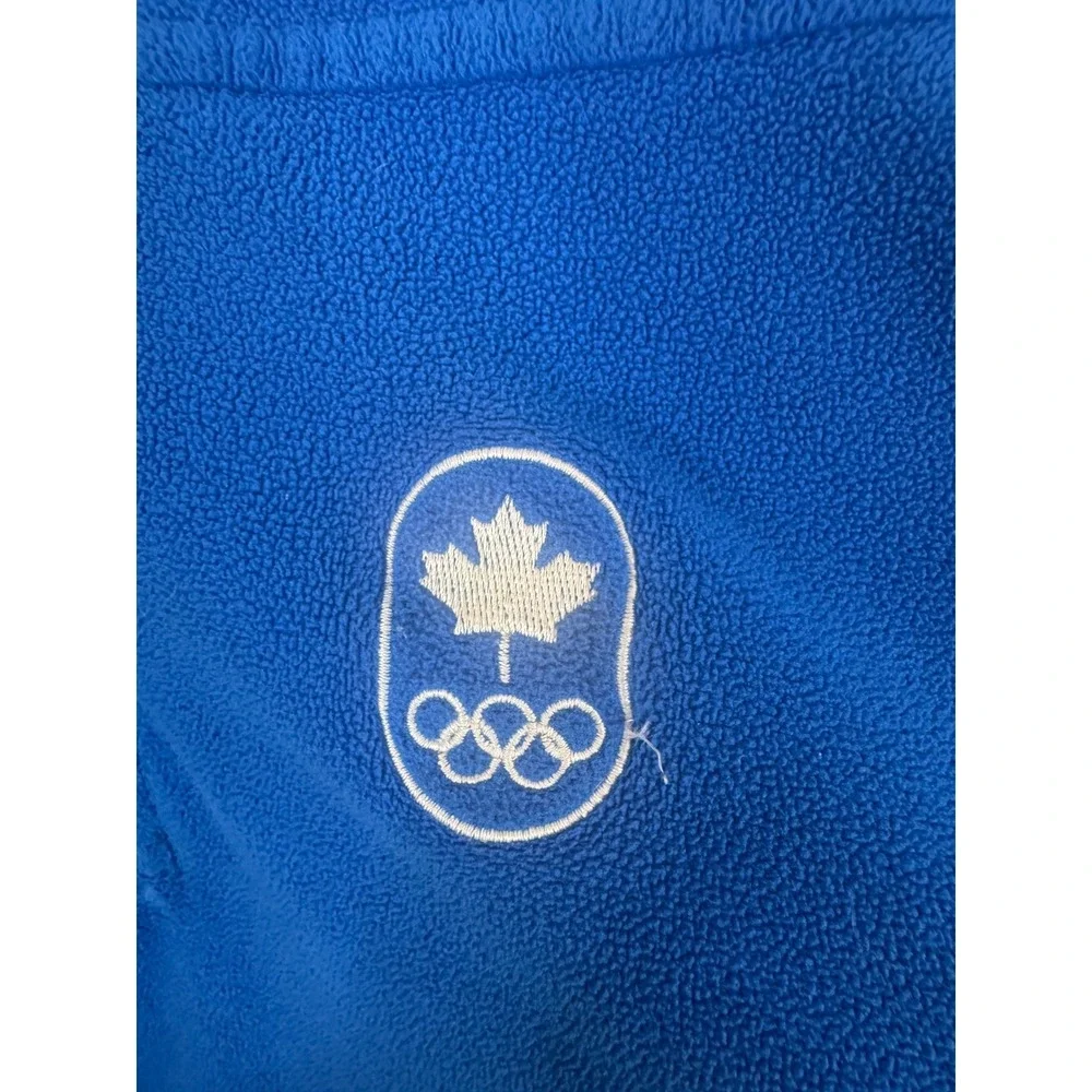 Adidas Canada Olympic ClimaWarm Fleece Quarter Zip Pullover Blue Q53130 Mens 2XL